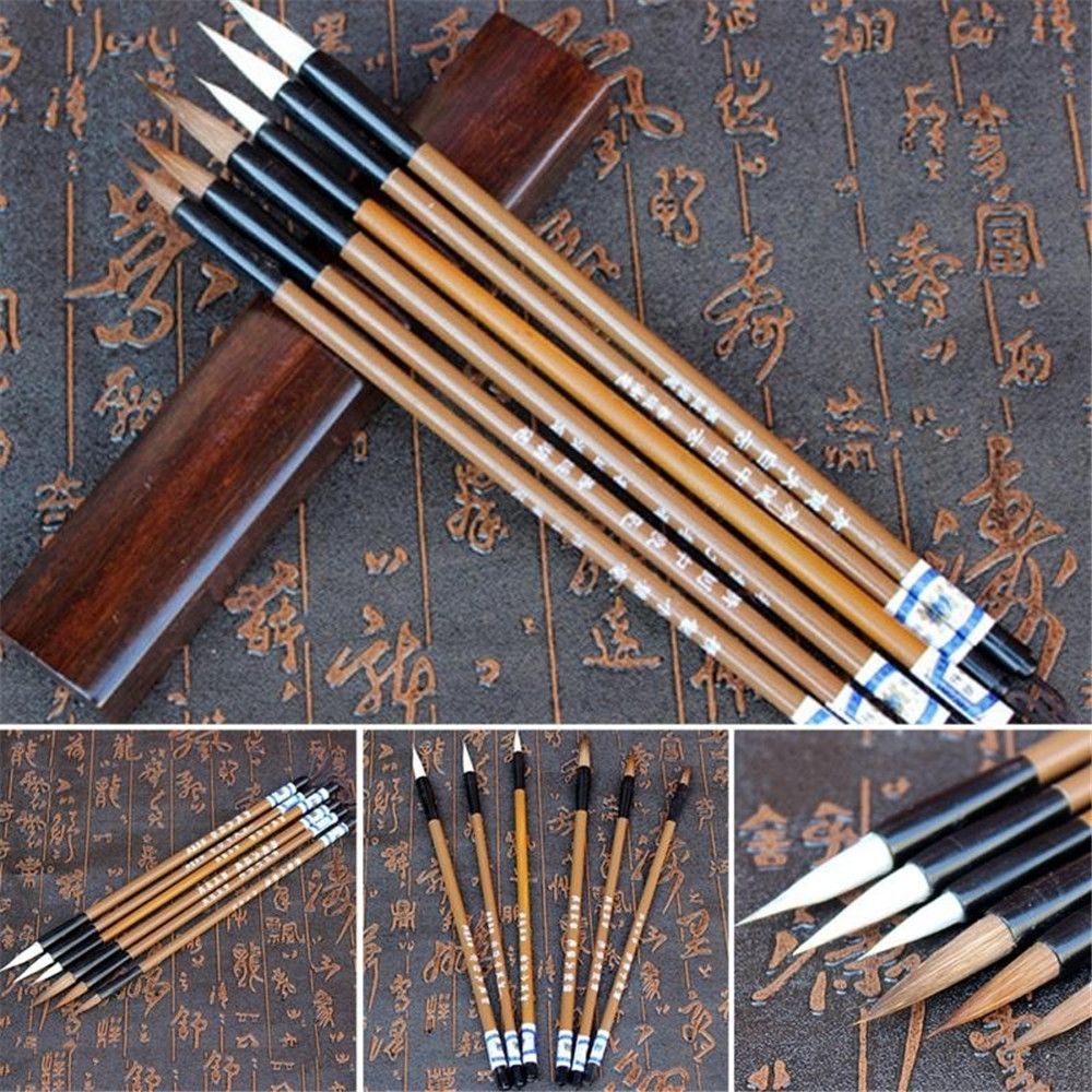 6pcs/Set Painting Brush Bamboo - огляд і ціна Bamboo Hair Brush