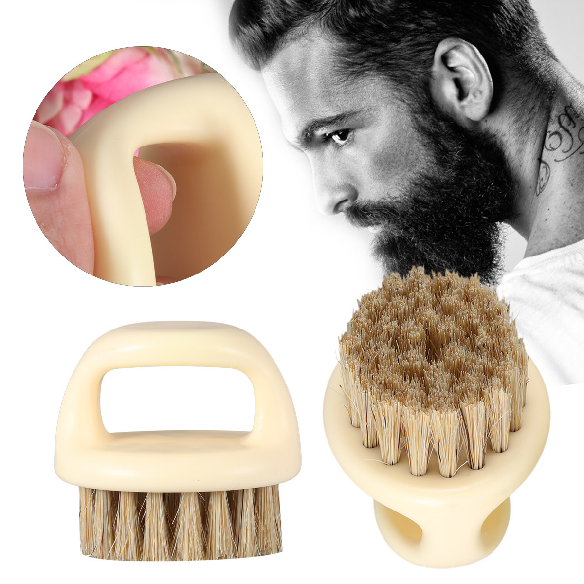 2Pcs Beard Cleaning Brush for  - огляд і ціна Hair Care For Men