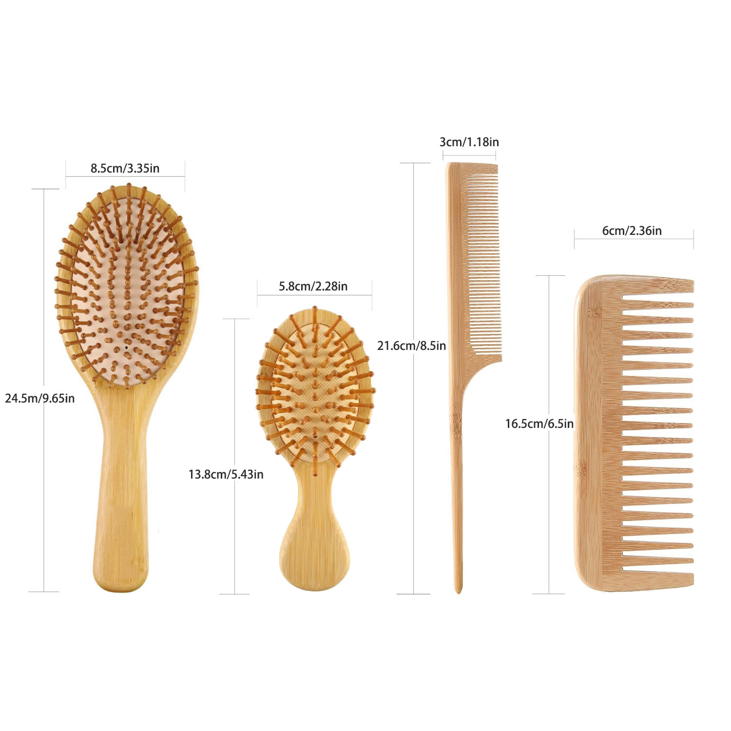 Bamboo Hair Brush Comb Set for - огляд і ціна Bamboo Hair Brush